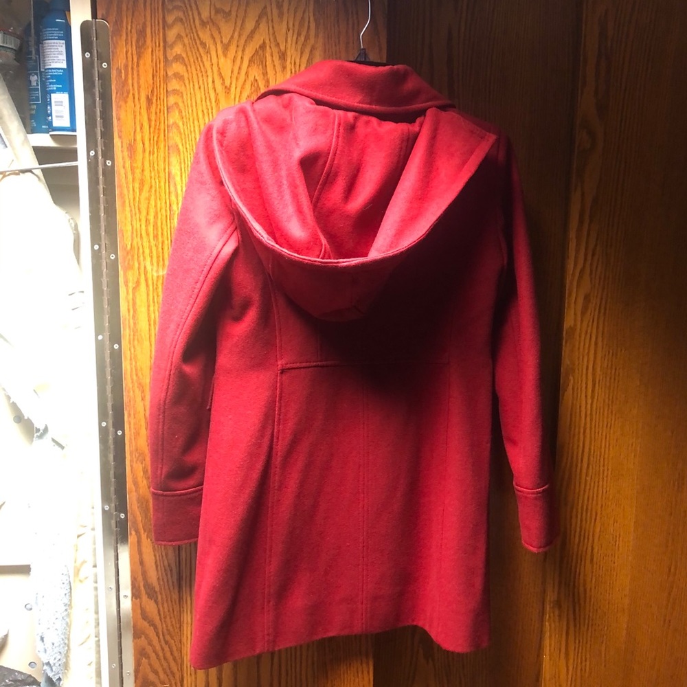 Michael Kors Red Gold Zipper Pea Coat Sz 2p - Picture 4 of 10